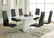 Anges T-shaped Pedestal Dining Table Glossy White - Casa Morelos / Coahuila Furniture (Oklahoma City, OK)