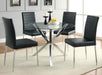 Vance Glass Top Dining Table with X-cross Base Chrome - Casa Morelos / Coahuila Furniture (Oklahoma City, OK)