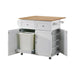 Jalen 3-door Kitchen Cart with Casters Natural Brown and White - Casa Morelos / Coahuila Furniture (Oklahoma City, OK)