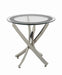 Brooke Glass Top End Table Chrome and Black - Casa Morelos / Coahuila Furniture (Oklahoma City, OK)