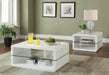Elana Rectangle 2-shelf Coffee Table Glossy White - Casa Morelos / Coahuila Furniture (Oklahoma City, OK)