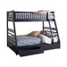 Ashton Twin Over Full 2-drawer Bunk Bed Cappuccino, White, Navy, Honey, & Brown - Casa Morelos / Coahuila Furniture (Oklahoma City, OK)