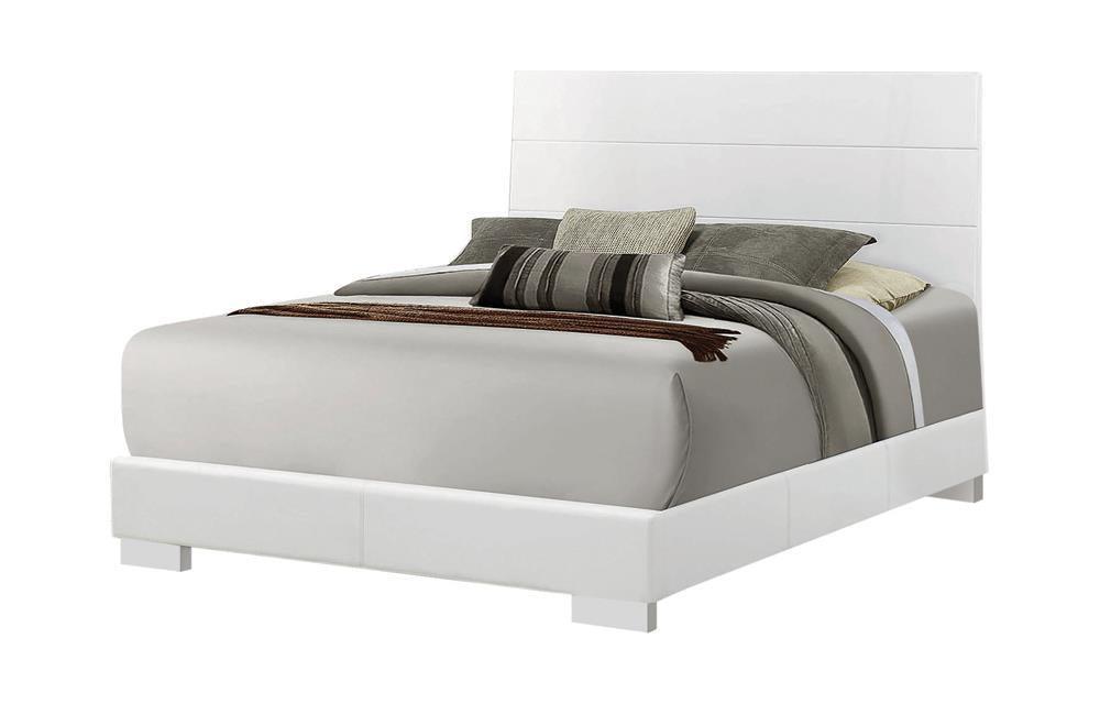 Felicity Eastern King, Queen, & Cal.King Panel Bed Glossy White - Casa Morelos / Coahuila Furniture (Oklahoma City, OK)