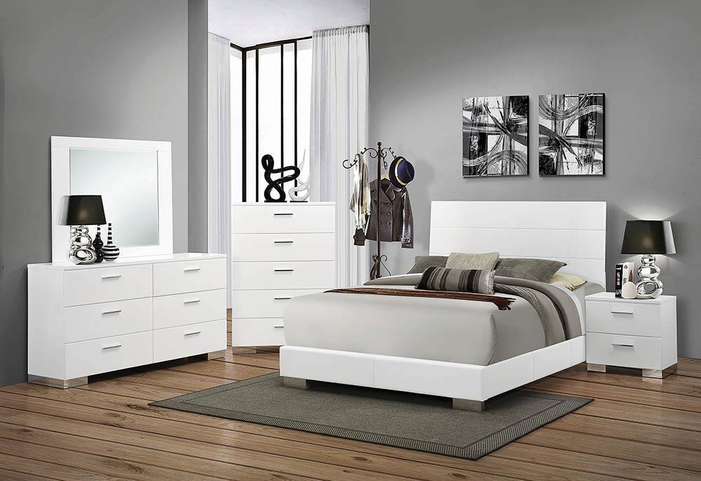 Felicity Eastern King, Queen, & Cal.King Panel Bed Glossy White - Casa Morelos / Coahuila Furniture (Oklahoma City, OK)