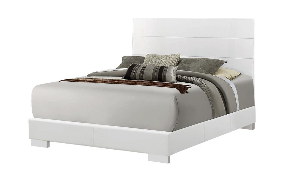 Felicity Eastern King, Queen, & Cal.King Panel Bed Glossy White - Casa Morelos / Coahuila Furniture (Oklahoma City, OK)