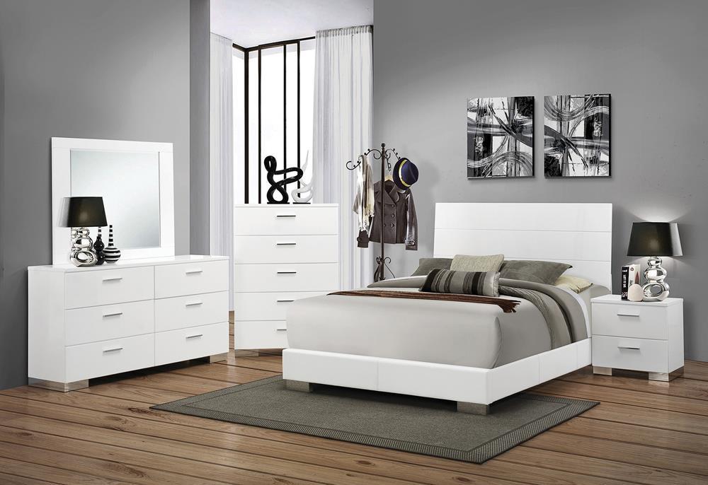 Felicity Eastern King, Queen, & Cal.King Panel Bed Glossy White - Casa Morelos / Coahuila Furniture (Oklahoma City, OK)