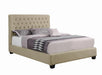 Chloe Tufted Upholstered California King Bed Oatmeal - Casa Morelos / Coahuila Furniture (Oklahoma City, OK)