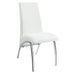 Bishop Upholstered Side Chairs White and Chrome (Set of 2) - Casa Morelos / Coahuila Furniture (Oklahoma City, OK)