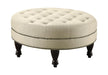 Elchin Round Upholstered Tufted Ottoman Oatmeal - Casa Morelos / Coahuila Furniture (Oklahoma City, OK)