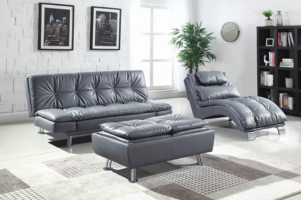 Dilleston Tufted Back Upholstered Sofa Bed Grey - Casa Morelos / Coahuila Furniture (Oklahoma City, OK)
