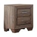 Kauffman 2-drawer Nightstand Washed Taupe - Casa Morelos / Coahuila Furniture (Oklahoma City, OK)