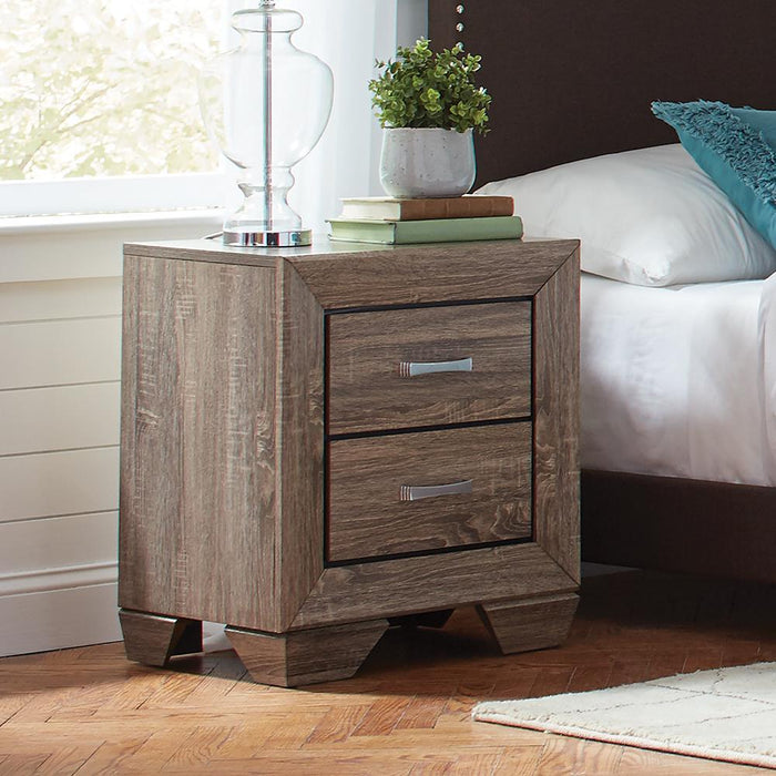 Kauffman 2-drawer Nightstand Washed Taupe - Casa Morelos / Coahuila Furniture (Oklahoma City, OK)