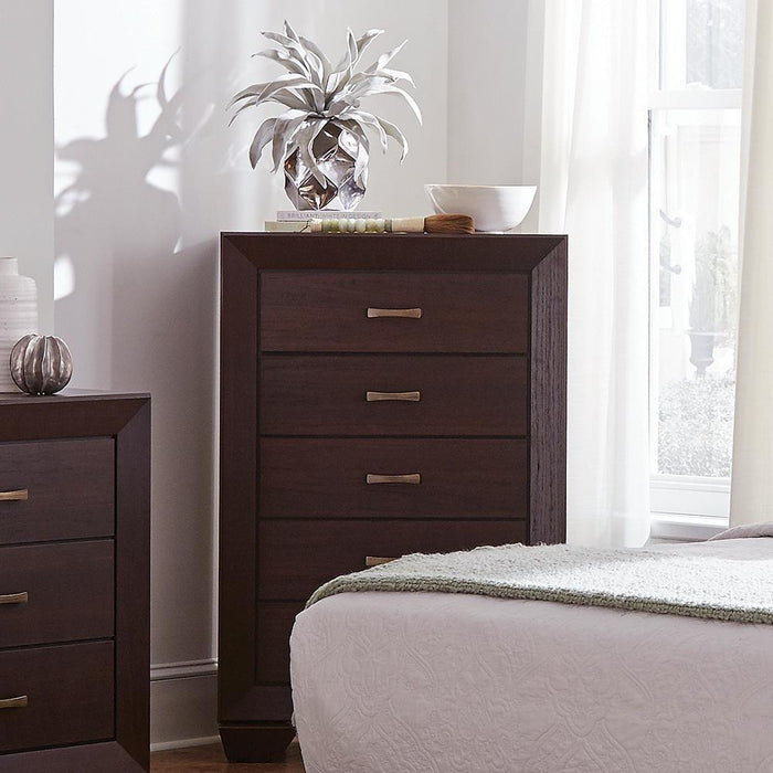 Kauffman 5-drawer Chest Dark Cocoa - Casa Morelos / Coahuila Furniture (Oklahoma City, OK)
