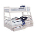 Ashton Twin Over Full 2-drawer Bunk Bed Cappuccino, White, Navy, Honey, & Brown - Casa Morelos / Coahuila Furniture (Oklahoma City, OK)