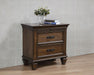 Franco 2-drawer Nightstand with Pull Out Tray Burnished Oak - Casa Morelos / Coahuila Furniture (Oklahoma City, OK)