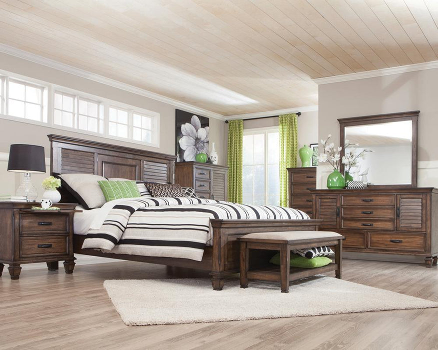 Franco Eastern King & Queen Panel Bed Antique White & Oak - Casa Morelos / Coahuila Furniture (Oklahoma City, OK)