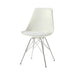 Juniper Armless Dining Chairs White and Chrome (Set of 2) - Casa Morelos / Coahuila Furniture (Oklahoma City, OK)