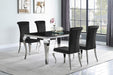 Carone Rectangular Dining Table Chrome and Black - Casa Morelos / Coahuila Furniture (Oklahoma City, OK)