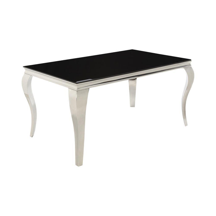 Carone Rectangular Dining Table Chrome and Black - Casa Morelos / Coahuila Furniture (Oklahoma City, OK)