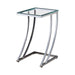 Cayden Rectangular Top Accent Table Chrome and Clear - Casa Morelos / Coahuila Furniture (Oklahoma City, OK)