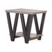 Stevens V-shaped End Table Black and Antique Grey - Casa Morelos / Coahuila Furniture (Oklahoma City, OK)