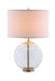 Kenny Drum Shade Table Lamp with Glass Base White - Casa Morelos / Coahuila Furniture (Oklahoma City, OK)