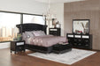 Barzini California King, E.King, & Queen Tufted Upholstered Bed Black - Casa Morelos / Coahuila Furniture (Oklahoma City, OK)