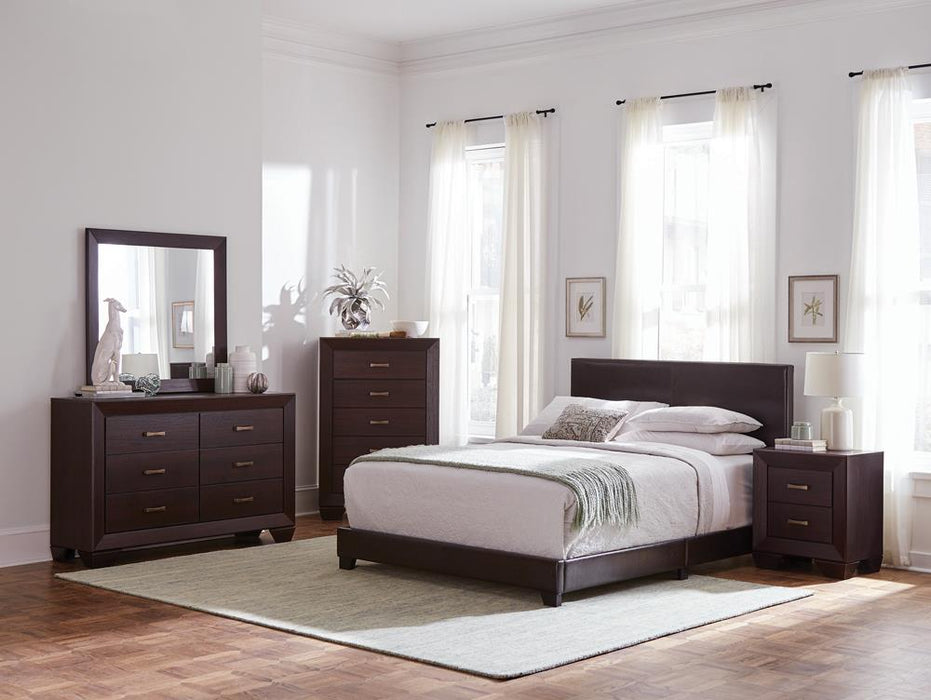 Dorian Upholstered California King, E.King, & Queen Bed Black, Brown, & Grey - Casa Morelos / Coahuila Furniture (Oklahoma City, OK)