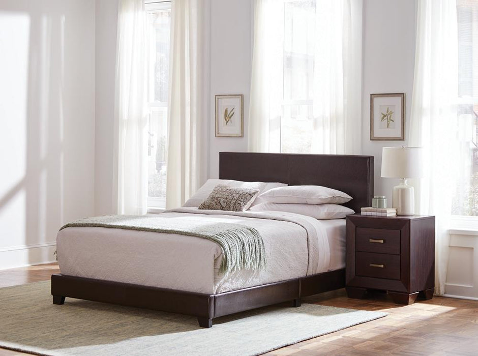 Dorian Upholstered California King, E.King, & Queen Bed Black, Brown, & Grey - Casa Morelos / Coahuila Furniture (Oklahoma City, OK)