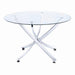 Beckham Round Dining Table Chrome and Clear - Casa Morelos / Coahuila Furniture (Oklahoma City, OK)