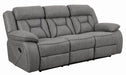 Higgins Pillow Top Arm Upholstered Motion Sofa Grey - Casa Morelos / Coahuila Furniture (Oklahoma City, OK)