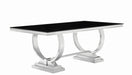 Antoine Rectangular Dining Table Chrome and Black - Casa Morelos / Coahuila Furniture (Oklahoma City, OK)