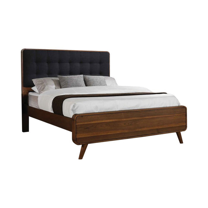 Robyn California King, E.King, & Queen Bed with Upholstered Headboard Dark Walnut - Casa Morelos / Coahuila Furniture (Oklahoma City, OK)