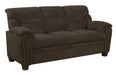 Clementine Upholstered Sofa with Nailhead Trim Brown - Casa Morelos / Coahuila Furniture (Oklahoma City, OK)