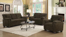 Clementine Upholstered Loveseat with Nailhead Trim Brown - Casa Morelos / Coahuila Furniture (Oklahoma City, OK)
