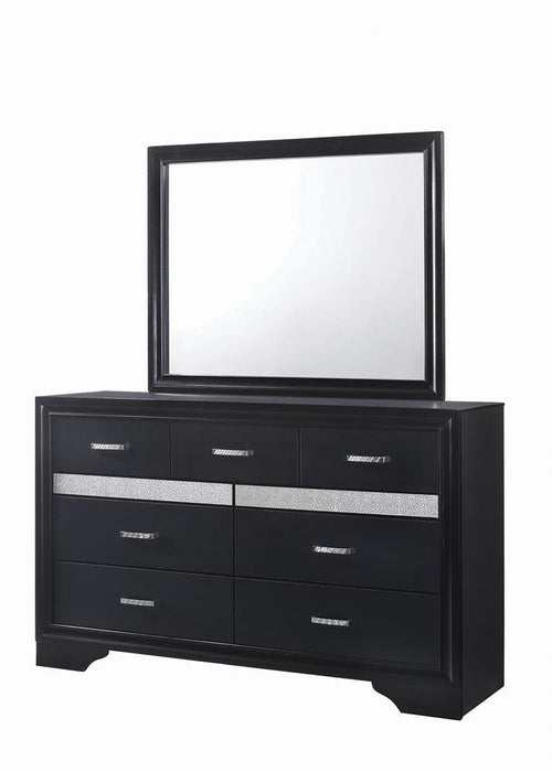 Miranda 7-drawer Dresser Black and Rhinestone - Casa Morelos / Coahuila Furniture (Oklahoma City, OK)