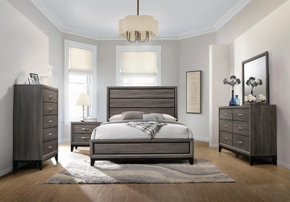 Watson Eastern King & Queen Bed Grey Oak and Black - Casa Morelos / Coahuila Furniture (Oklahoma City, OK)
