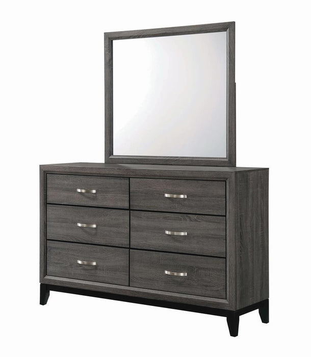Watson 6-drawer Dresser Grey Oak and Black - Casa Morelos / Coahuila Furniture (Oklahoma City, OK)