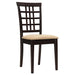 Kelso Lattice Back Dining Chairs Cappuccino (Set of 2) - Casa Morelos / Coahuila Furniture (Oklahoma City, OK)