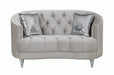 Avonlea Sloped Arm Tufted Loveseat Grey - Casa Morelos / Coahuila Furniture (Oklahoma City, OK)