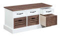 Alma 3-drawer Storage Bench Weathered Brown and White - Casa Morelos / Coahuila Furniture (Oklahoma City, OK)