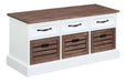 Alma 3-drawer Storage Bench Weathered Brown and White - Casa Morelos / Coahuila Furniture (Oklahoma City, OK)