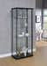 Delphinium 5-shelf Glass Curio Cabinet Black and Clear - Casa Morelos / Coahuila Furniture (Oklahoma City, OK)