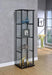 Cyclamen 4-shelf Glass Curio Cabinet Black and Clear - Casa Morelos / Coahuila Furniture (Oklahoma City, OK)
