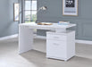 Irving 2-drawer Office Desk with Cabinet White - Casa Morelos / Coahuila Furniture (Oklahoma City, OK)
