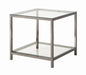 Trini End Table with Glass Shelf Black Nickel - Casa Morelos / Coahuila Furniture (Oklahoma City, OK)