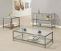 Trini End Table with Glass Shelf Black Nickel - Casa Morelos / Coahuila Furniture (Oklahoma City, OK)