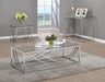 Lille Glass Top Square End Table Accents Chrome - Casa Morelos / Coahuila Furniture (Oklahoma City, OK)