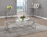 Lille Glass Top Rectangular Coffee Table Accents Chrome - Casa Morelos / Coahuila Furniture (Oklahoma City, OK)
