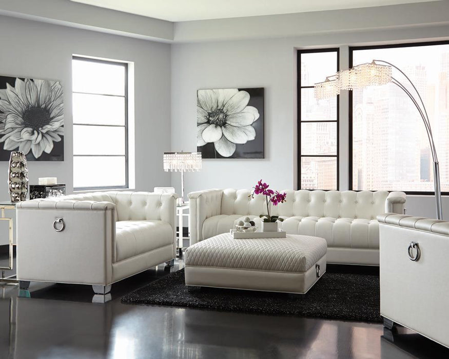 Chaviano Tufted Upholstered Loveseat Pearl White - Casa Morelos / Coahuila Furniture (Oklahoma City, OK)